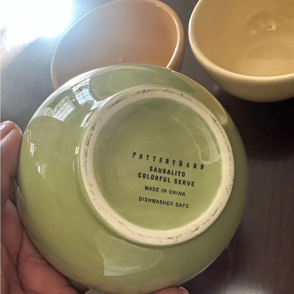 Crate & Barrel Sausalito Colorful Round Serve Bowls (3)